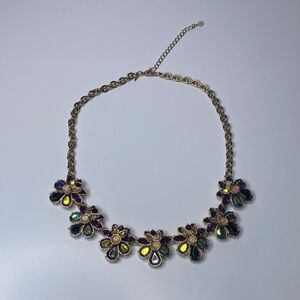 Avon Gold and Purple Floral Necklace